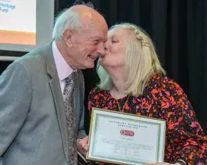 Robin Morris with Carol Gilbert of Ecclesiastical