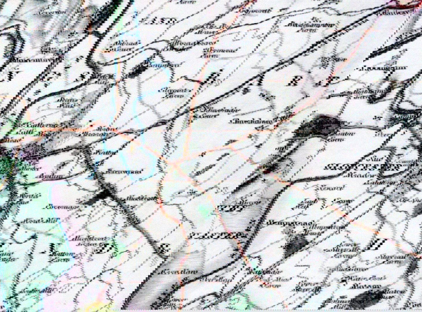 Part of Greenwood's 1824 map of Gloucestershire Gloucester Civic Trust