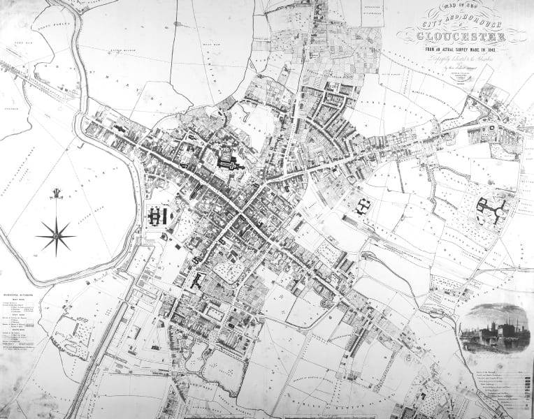 Causton's 1843 map of Gloucester Gloucester Civic Trust
